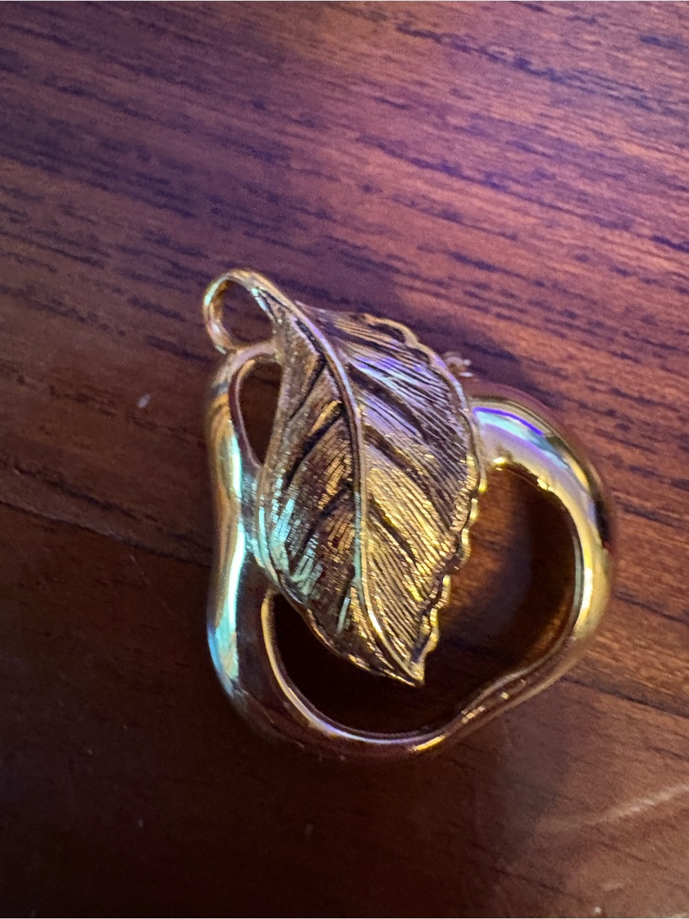 Liz Claiborne Gold Tone Leaf Brooch
